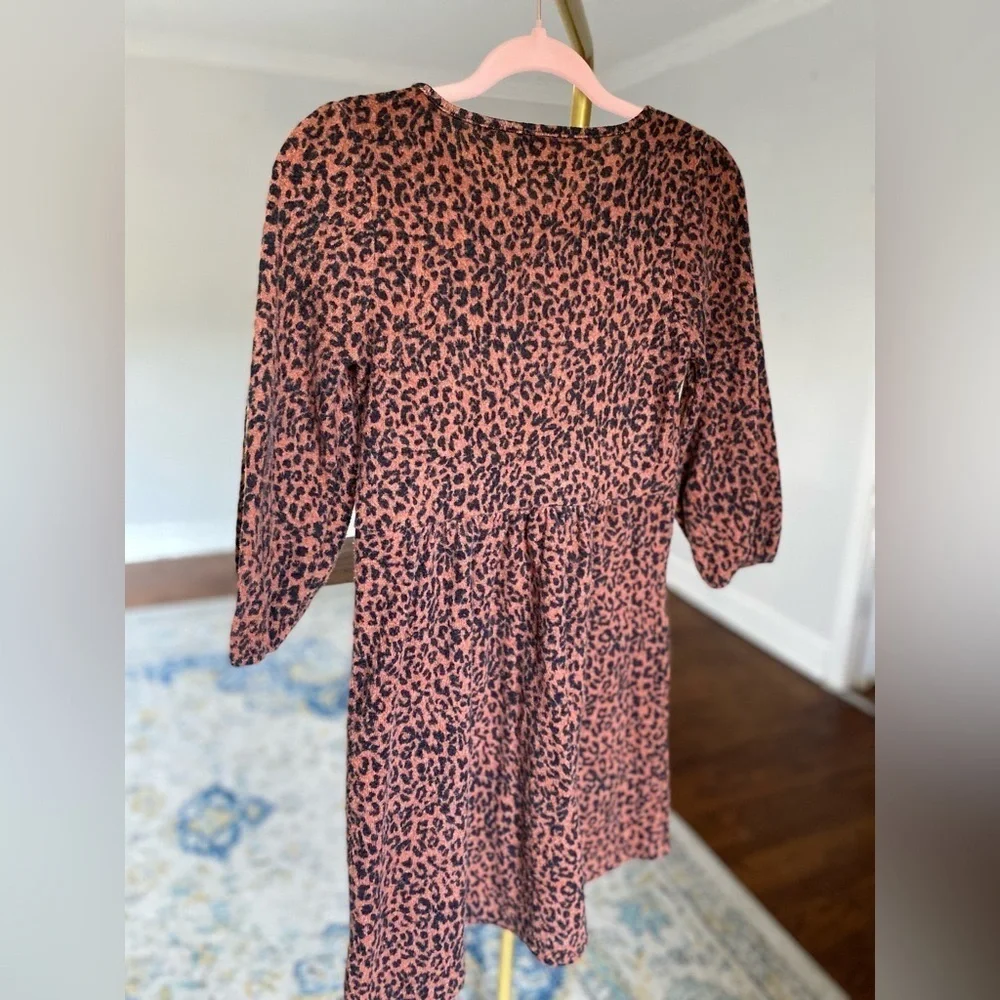 Altar’d State Leopard Print Dress Animal Wedding Warm Party Event Autumn Winter - Picture 3 of 6